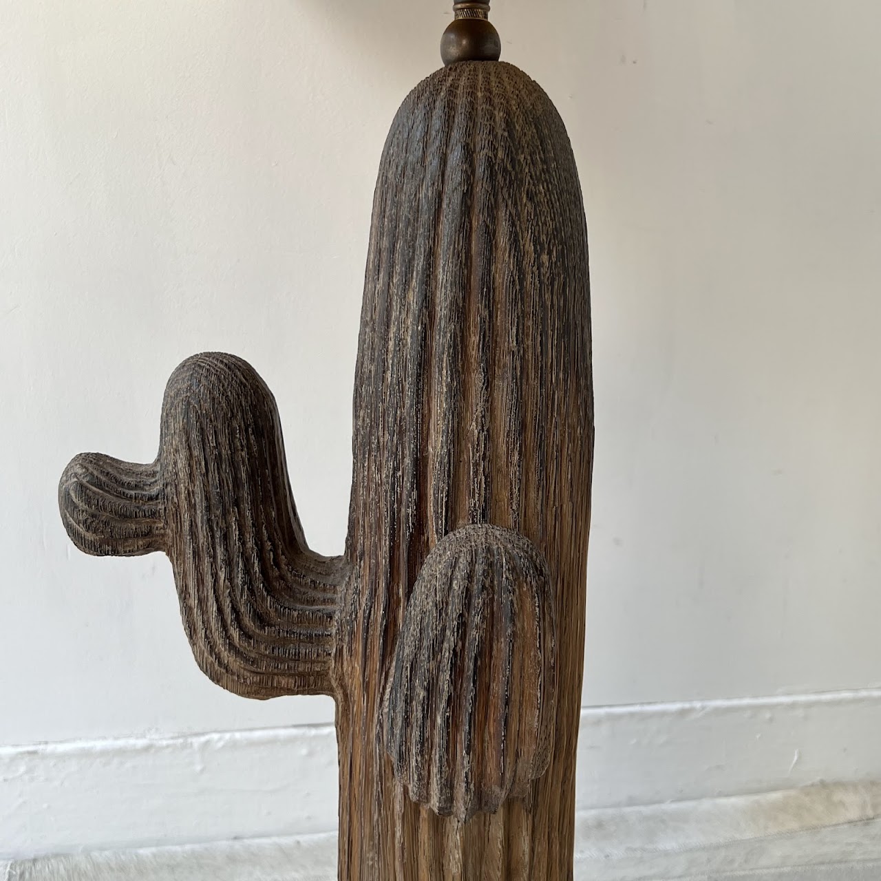 Downtown 20 LA Carved Oak Cactus Table Lamp
