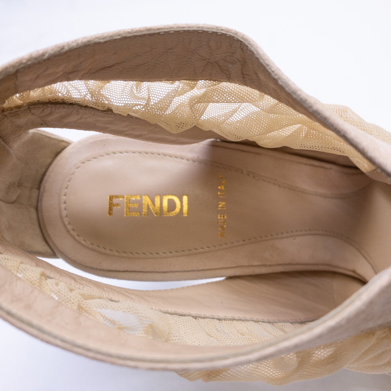 Fendi Suede & Mesh Platform Sandals