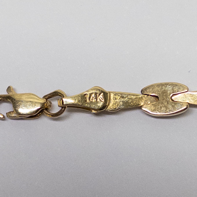 14K Gold Cast Link Bracelet