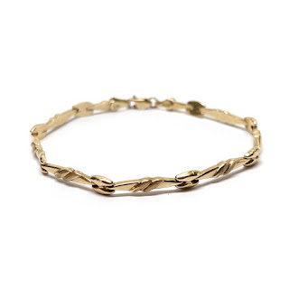 14K Gold Cast Link Bracelet