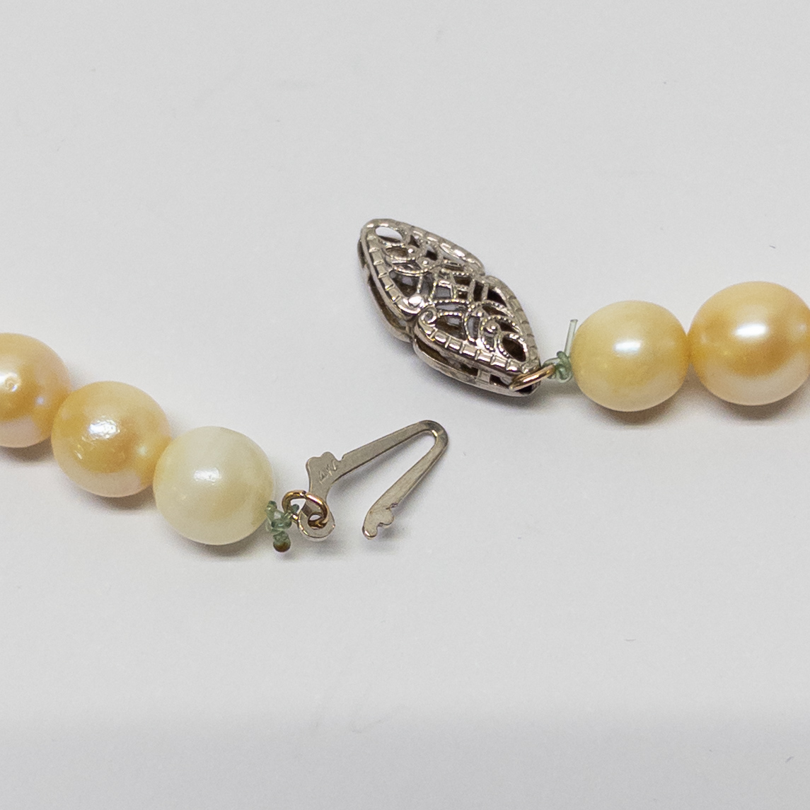 Champagne Pearl and 14K White Gold Strand Necklace