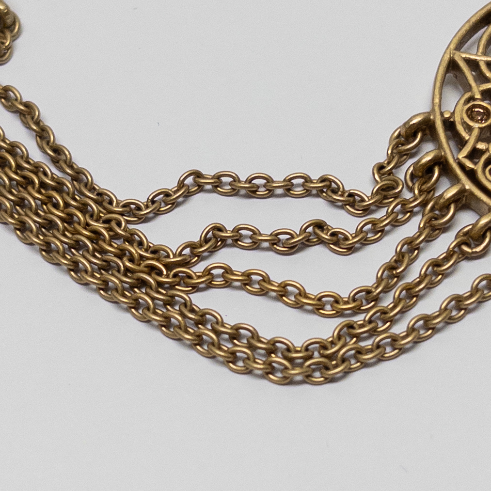 Christian Dior Vintage Filigree Triple Chain Necklace