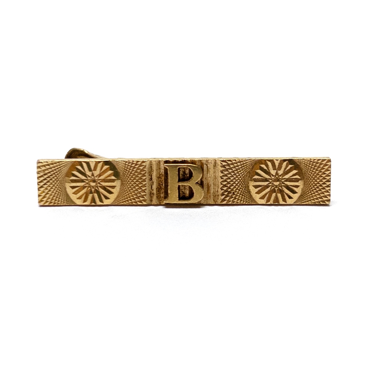 22K Gold Vintage 'B' Monogram Tie Clip