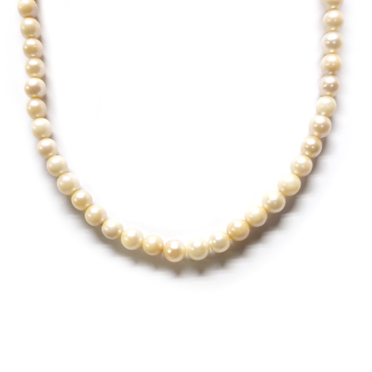 Champagne Pearl and 14K White Gold Strand Necklace