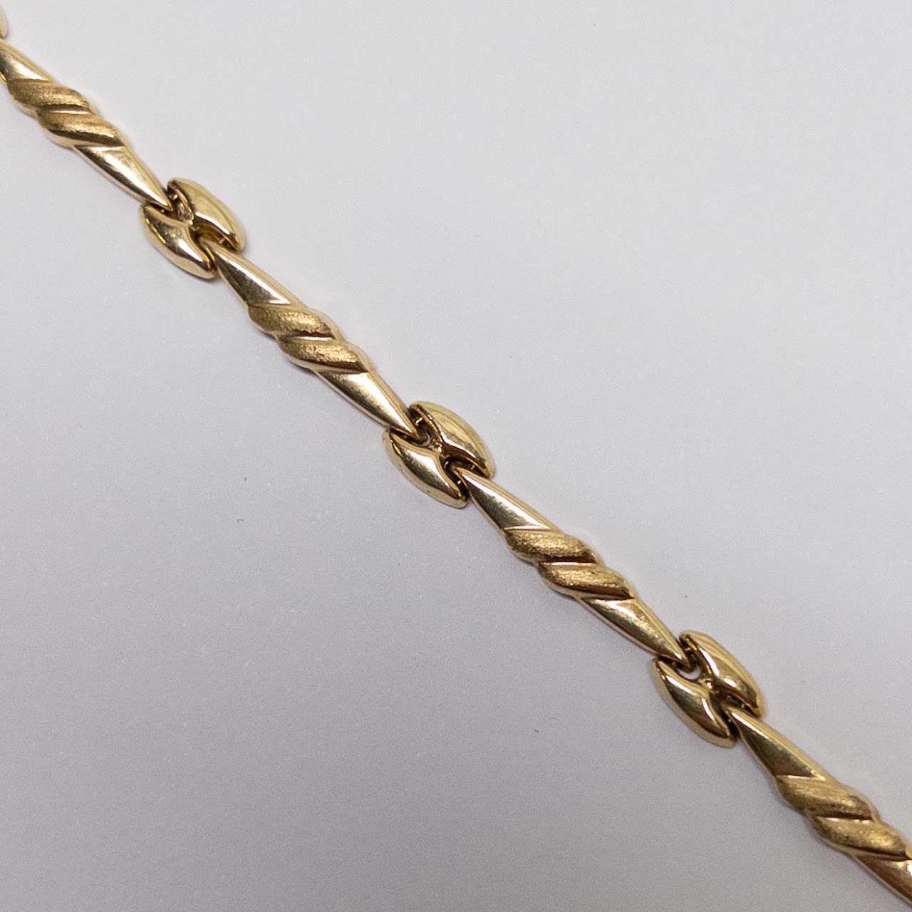 14K Gold Cast Link Bracelet