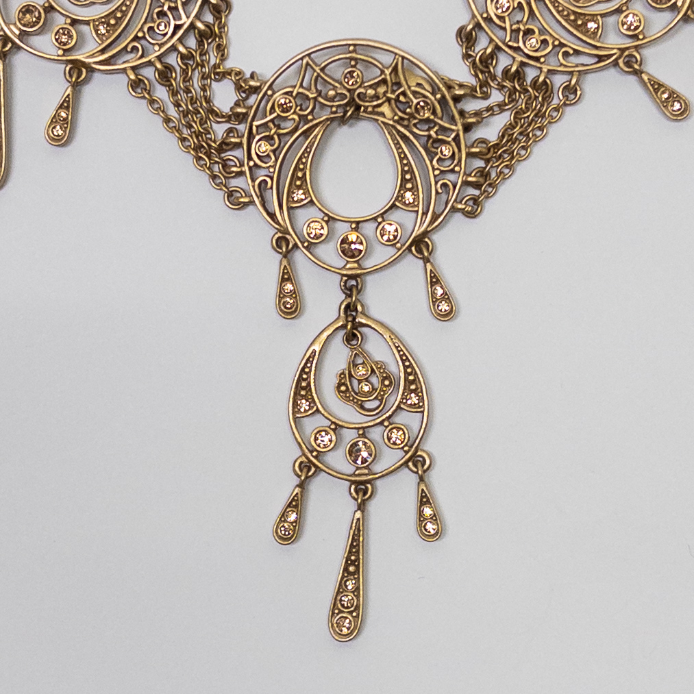 Christian Dior Vintage Filigree Triple Chain Necklace