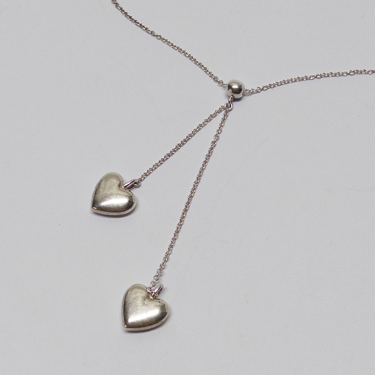 Tiffany & Co. Sterling Silver Double Heart Pendant Necklace