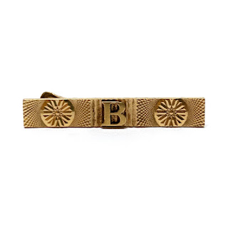 22K Gold Vintage 'B' Monogram Tie Clip