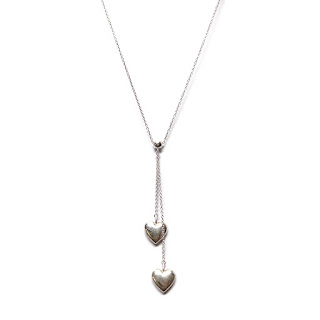 Tiffany & Co. Sterling Silver Double Heart Pendant Necklace