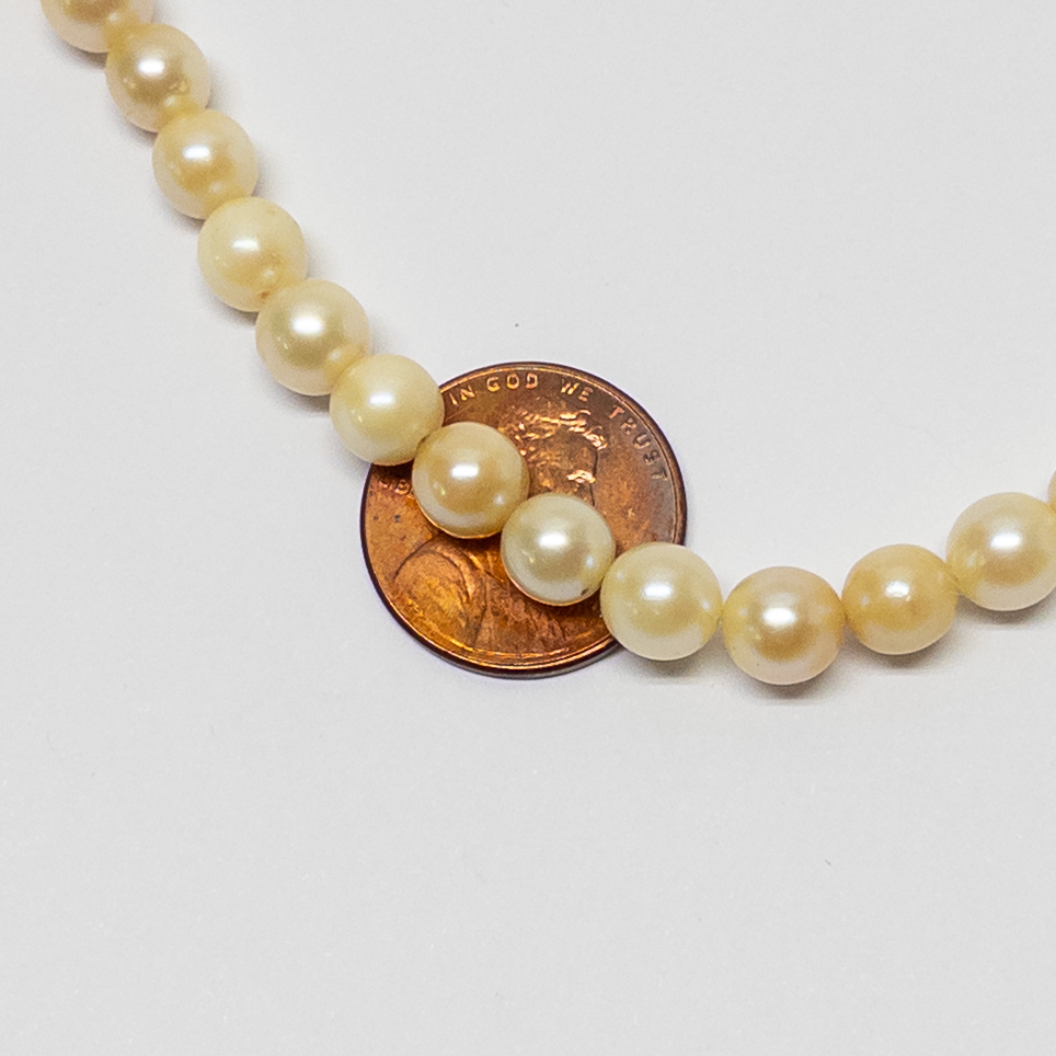 Champagne Pearl and 14K White Gold Strand Necklace