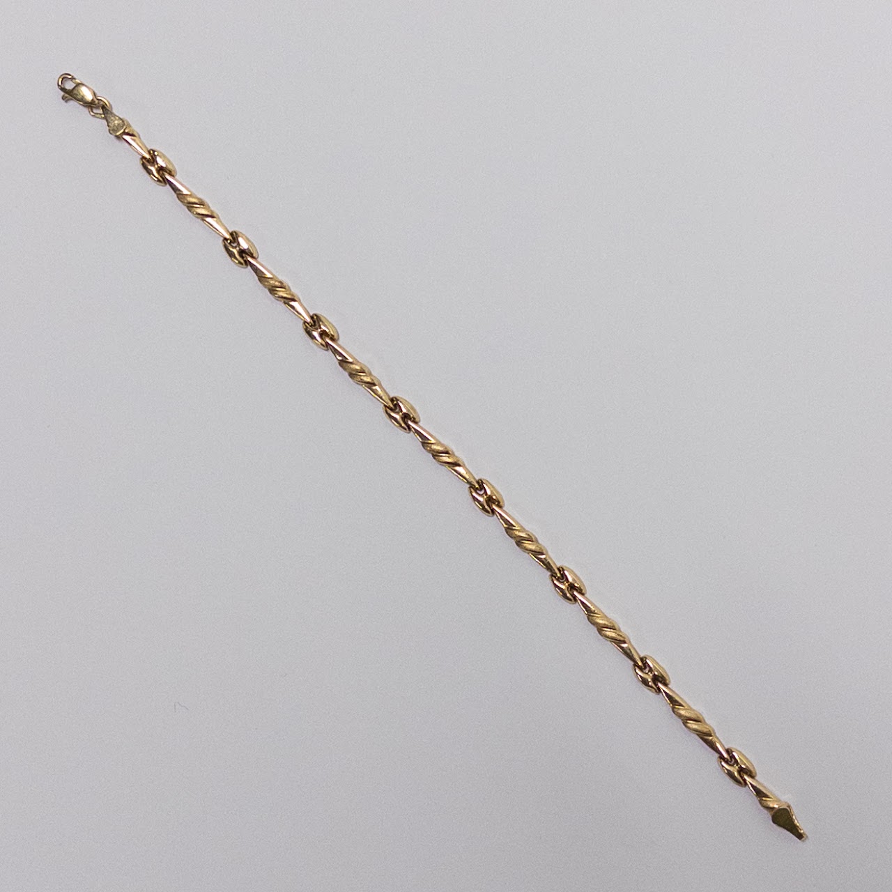 14K Gold Cast Link Bracelet