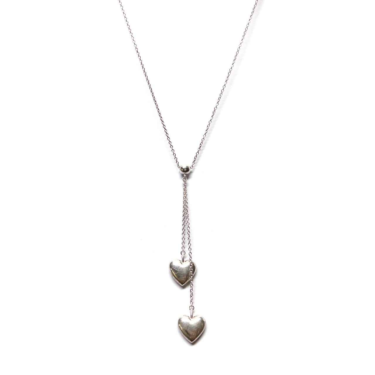 Tiffany & Co. Sterling Silver Double Heart Pendant Necklace