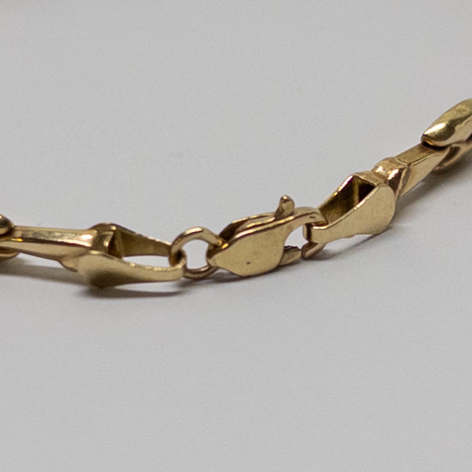 14K Gold Cast Link Bracelet