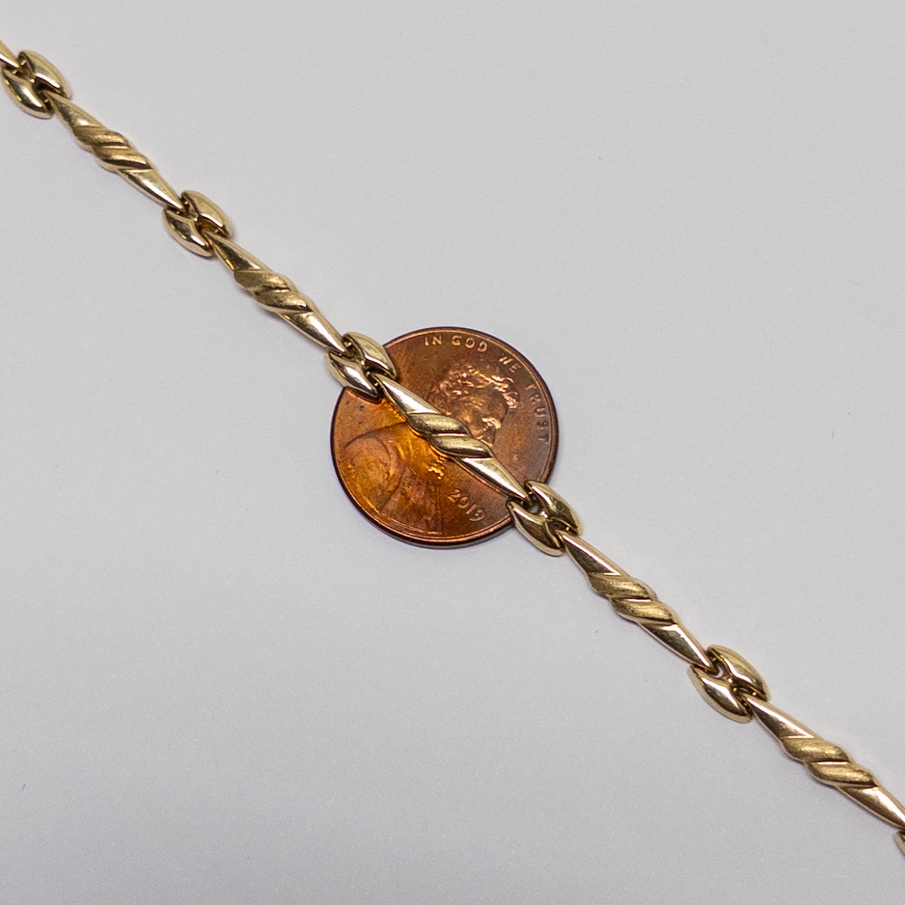 14K Gold Cast Link Bracelet