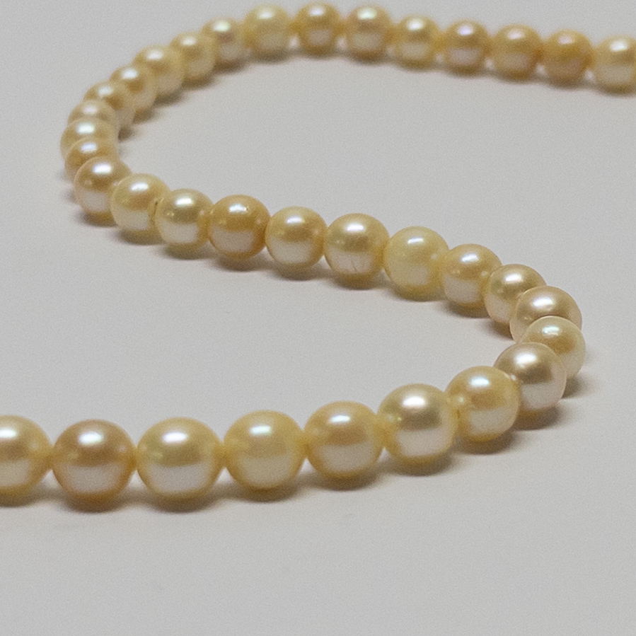 Champagne Pearl and 14K White Gold Strand Necklace