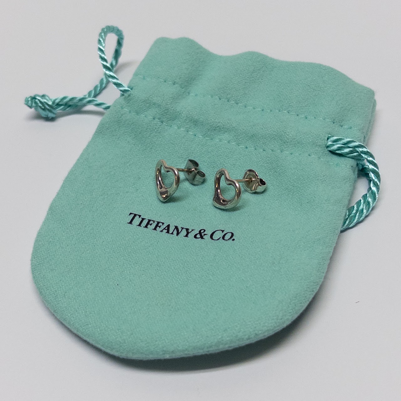 Tiffany & Co. Elsa Peretti Sterling Silver Open Heart Earrings