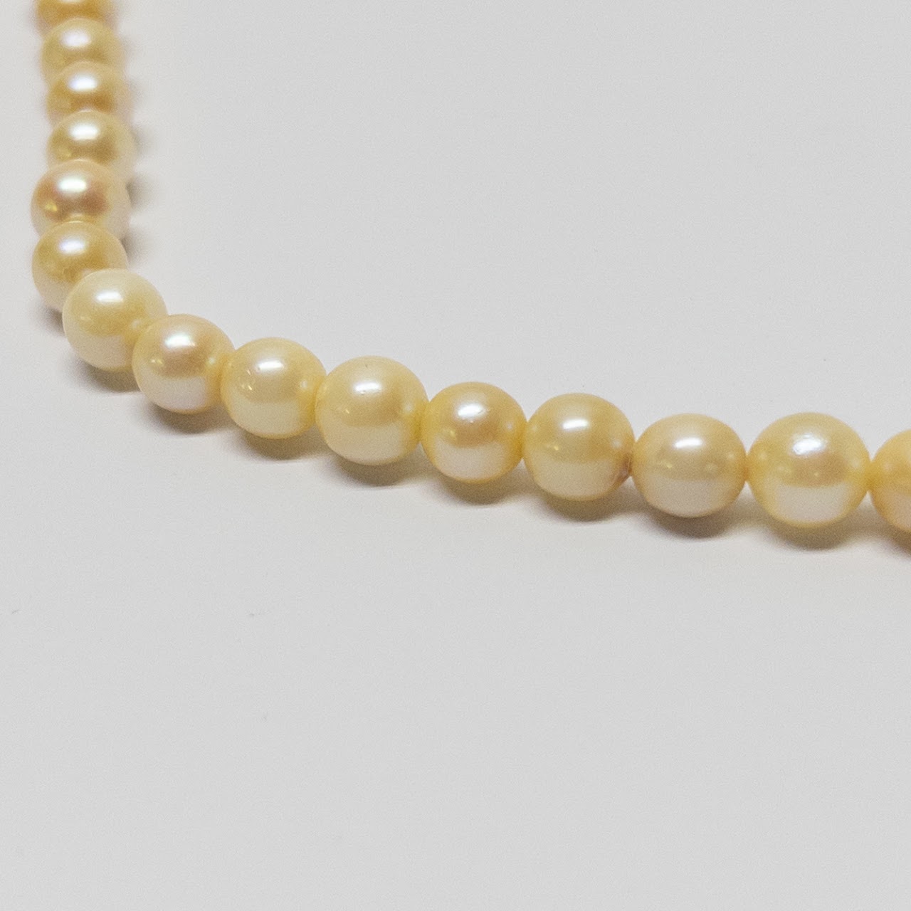 Champagne Pearl and 14K White Gold Strand Necklace