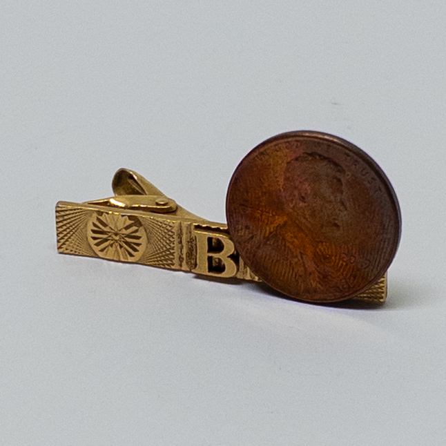 22K Gold Vintage 'B' Monogram Tie Clip