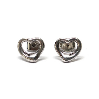 Tiffany & Co. Elsa Peretti Sterling Silver Open Heart Earrings