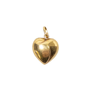 14K Gold Puffed Heart Pendant