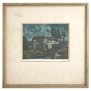 Frederick Marriott 'The Chateau at Dieppe' Signed Antique Aquatint Etching