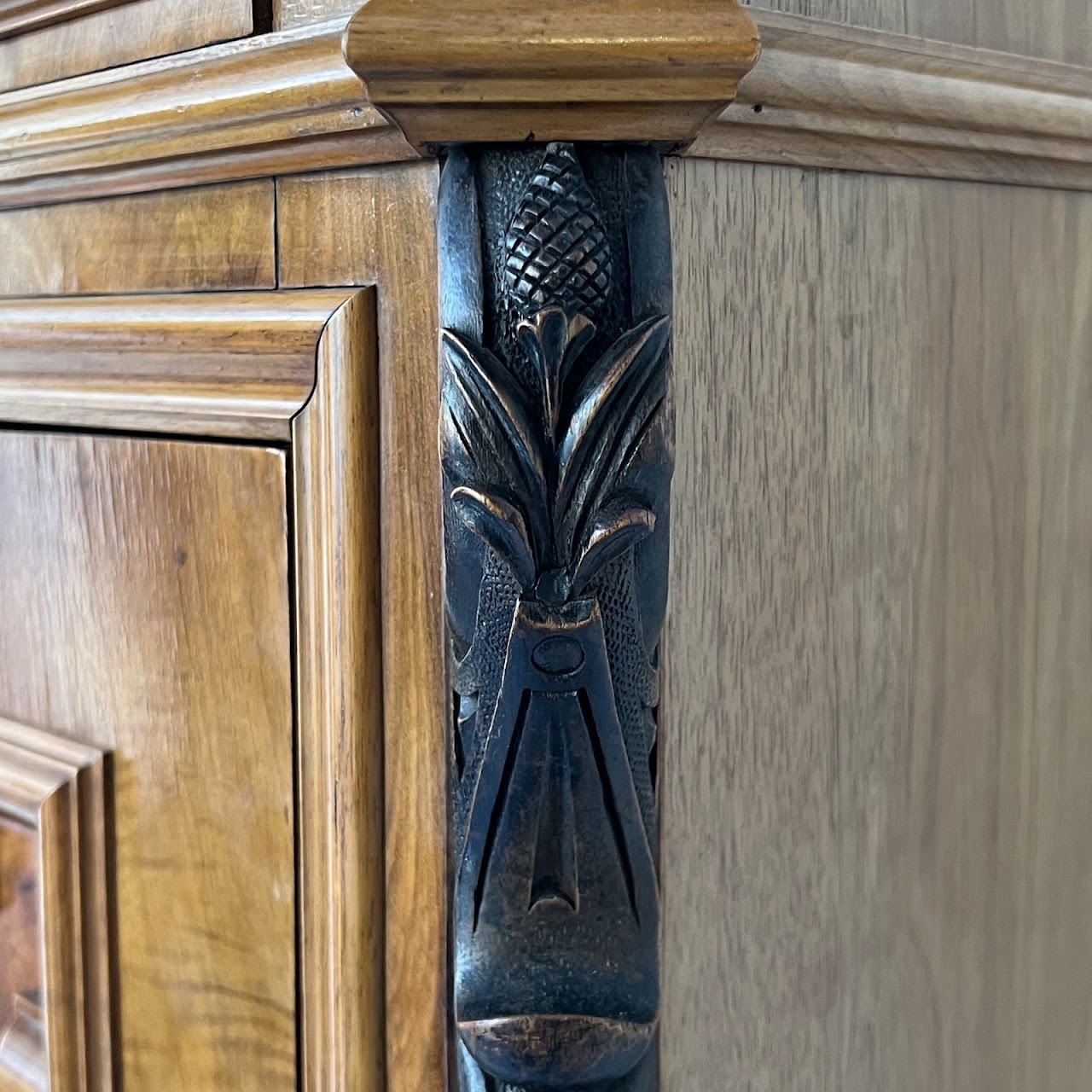 Swiss Antique Walnut and Burl Drop-Front Secretary Desk with Secret Compartments