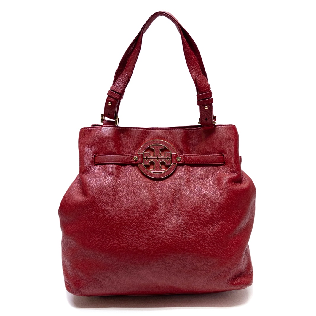 Tory Burch Amanda Red Leather Tote Bag