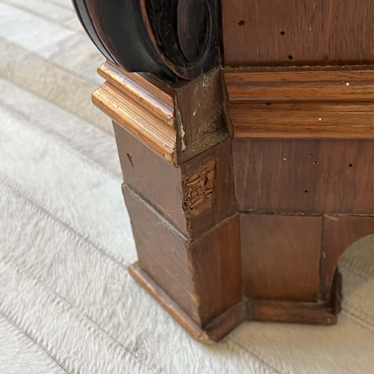 Swiss Antique Walnut and Burl Drop-Front Secretary Desk with Secret Compartments