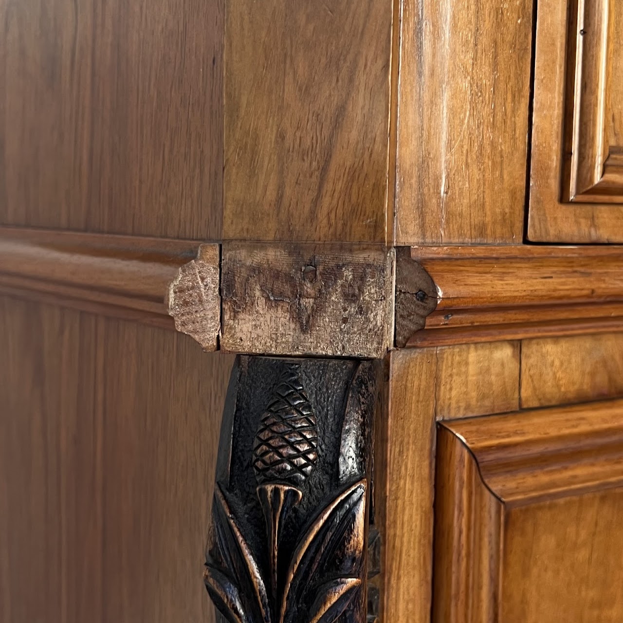 Swiss Antique Walnut and Burl Drop-Front Secretary Desk with Secret Compartments