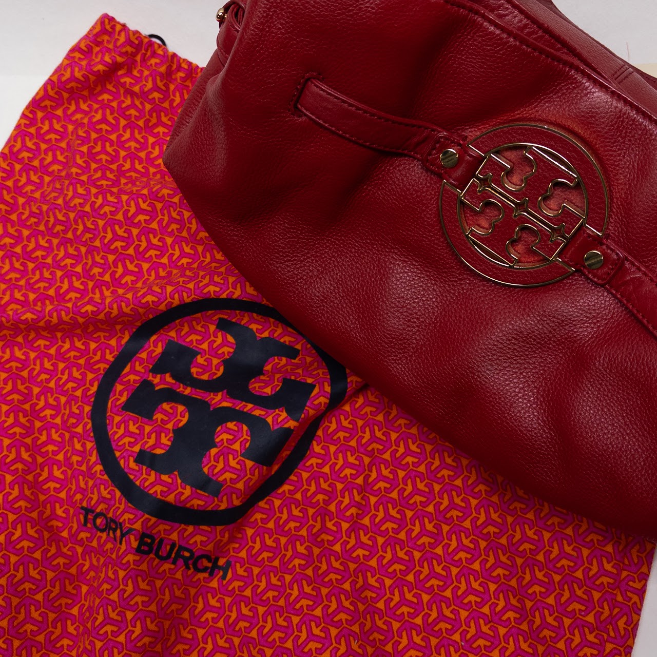 Tory Burch Amanda Red Leather Tote Bag