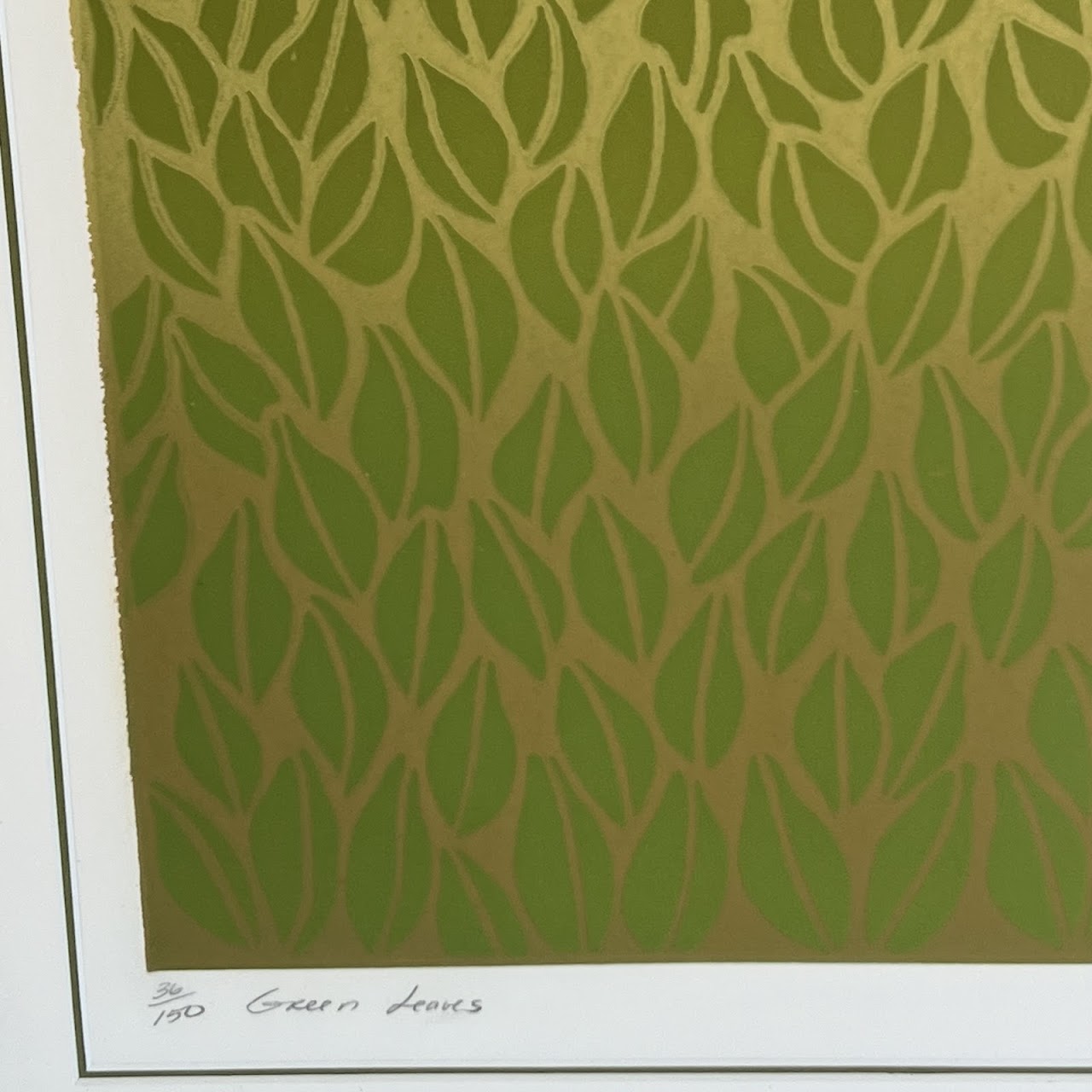 Cecy Davila 'Green Leaves' Signed Lithograph