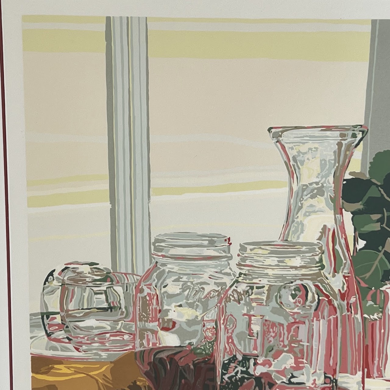 Alice Atwater Signed Still Life with Glass Vessels Silkscreen