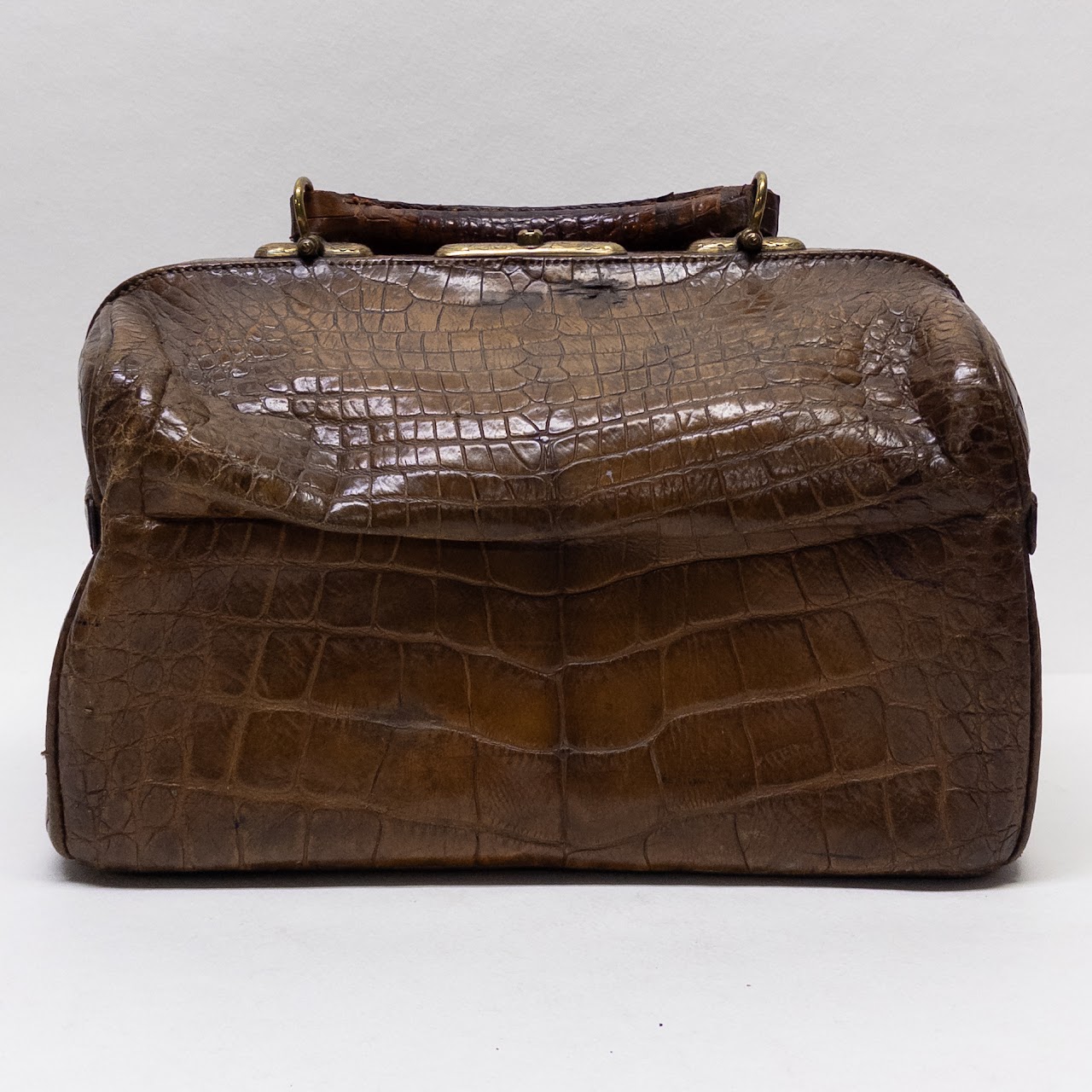 Antique Alligator Leather Square Doctor's Bag