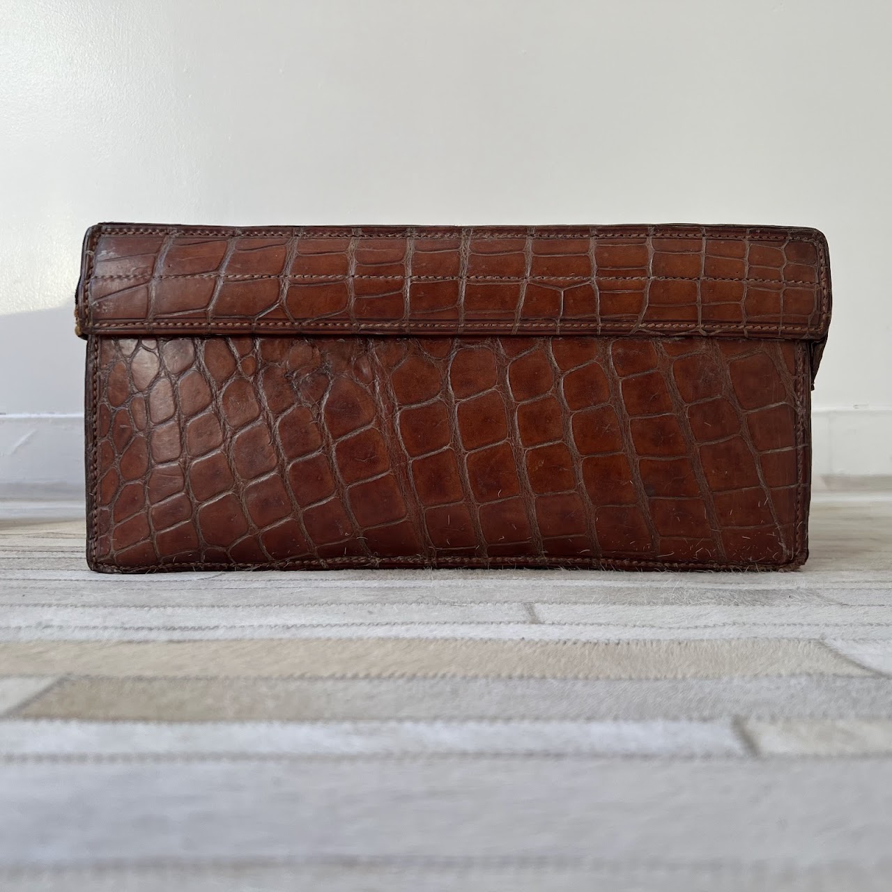 English Antique Crocodile Travel Case