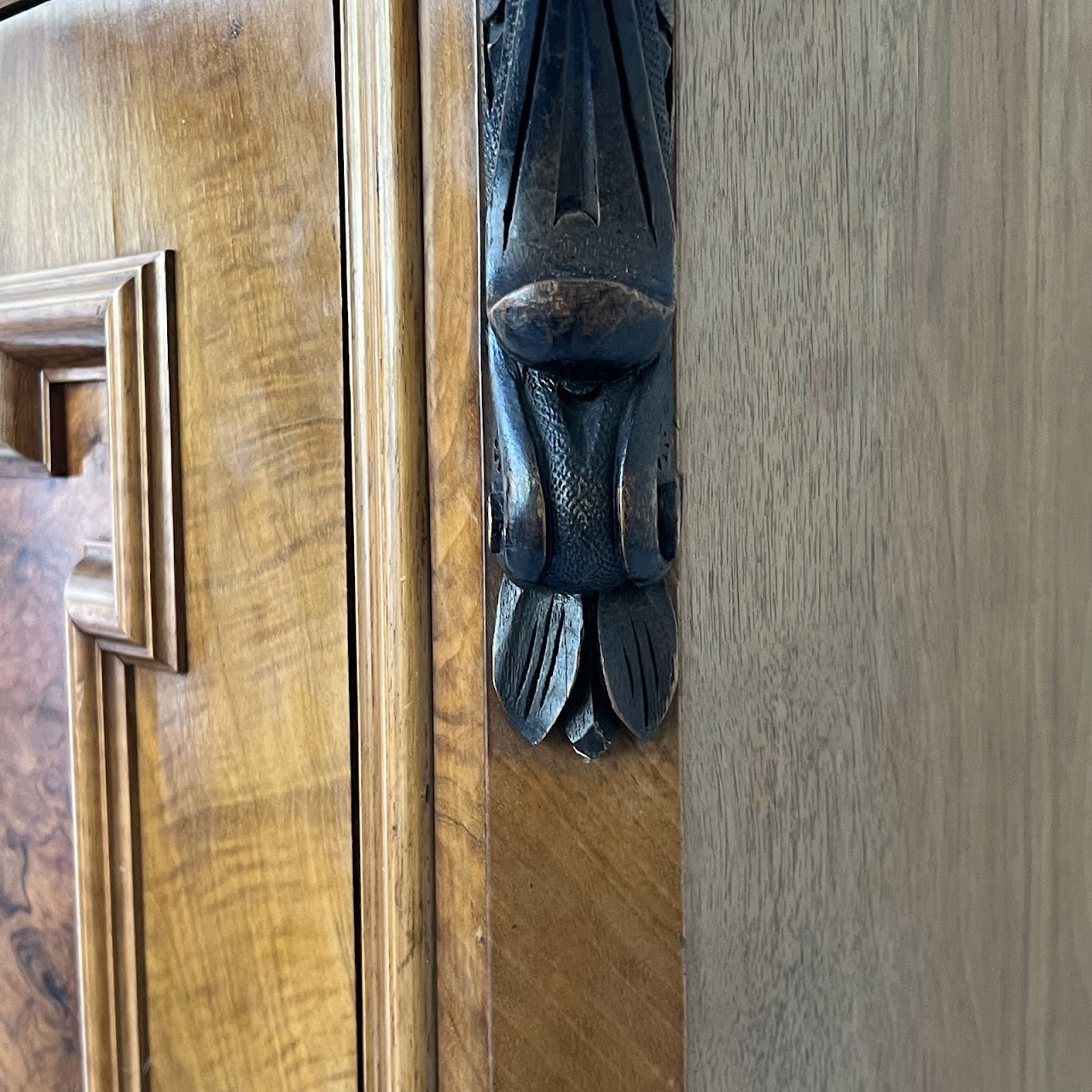 Swiss Antique Walnut and Burl Drop-Front Secretary Desk with Secret Compartments