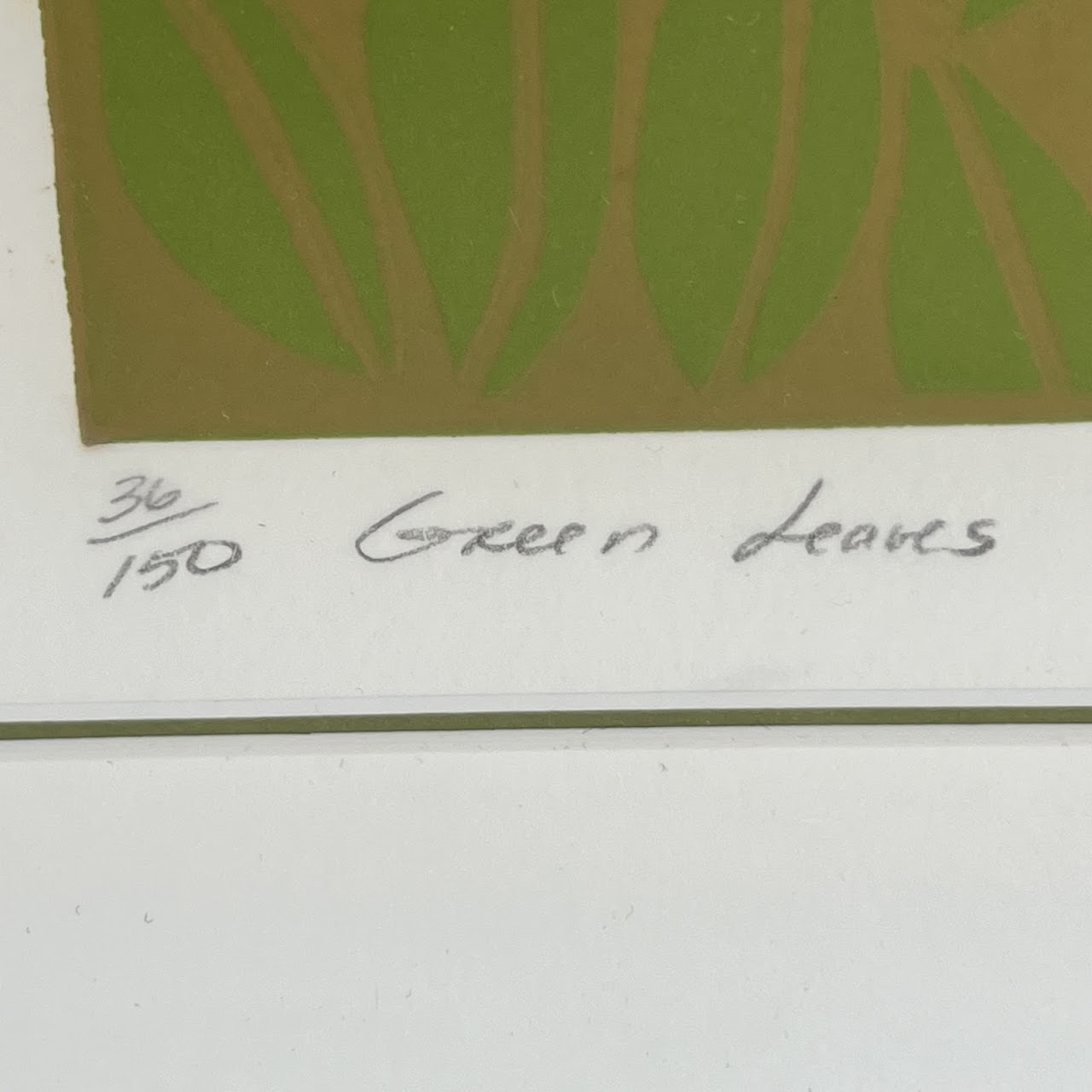 Cecy Davila 'Green Leaves' Signed Lithograph