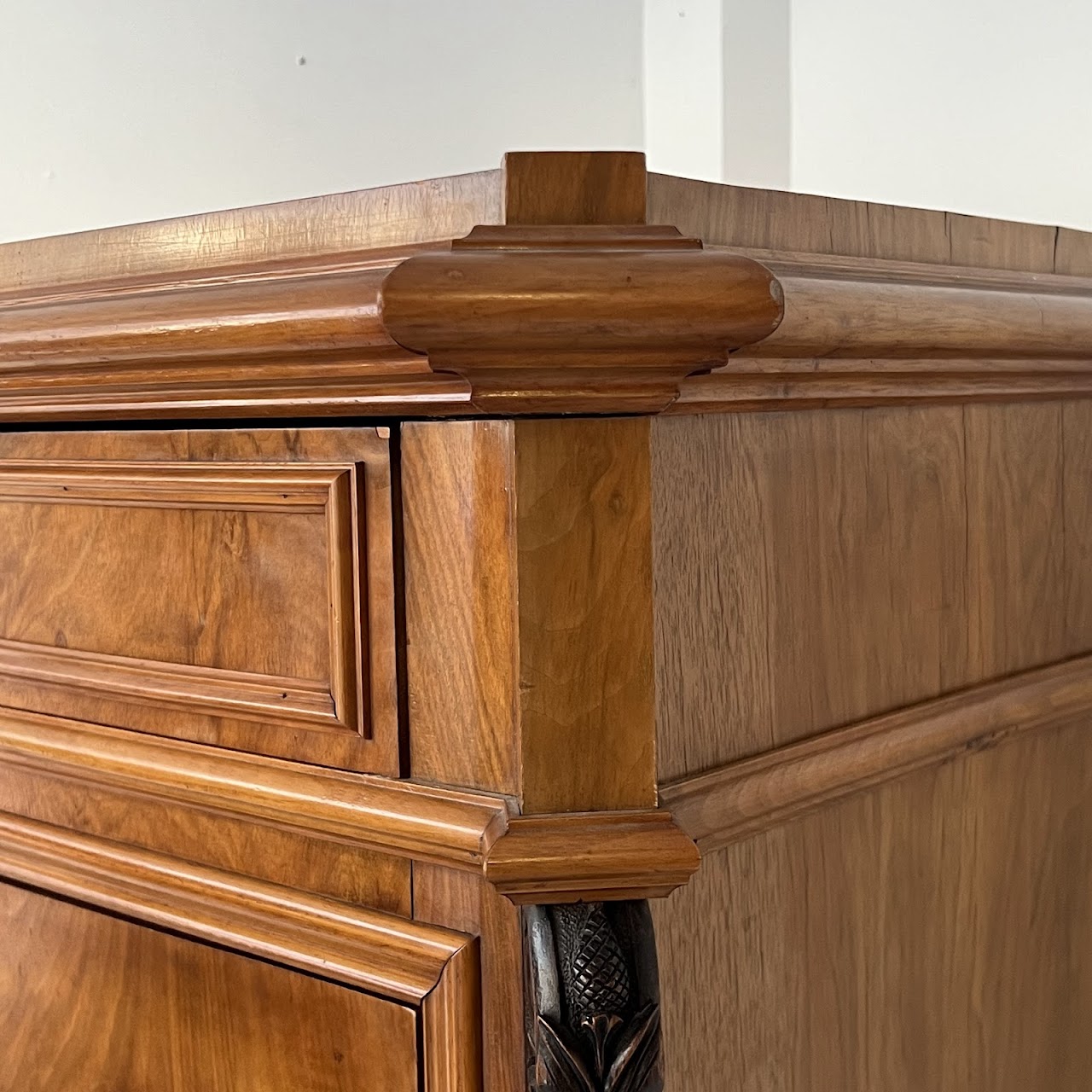 Swiss Antique Walnut and Burl Drop-Front Secretary Desk with Secret Compartments