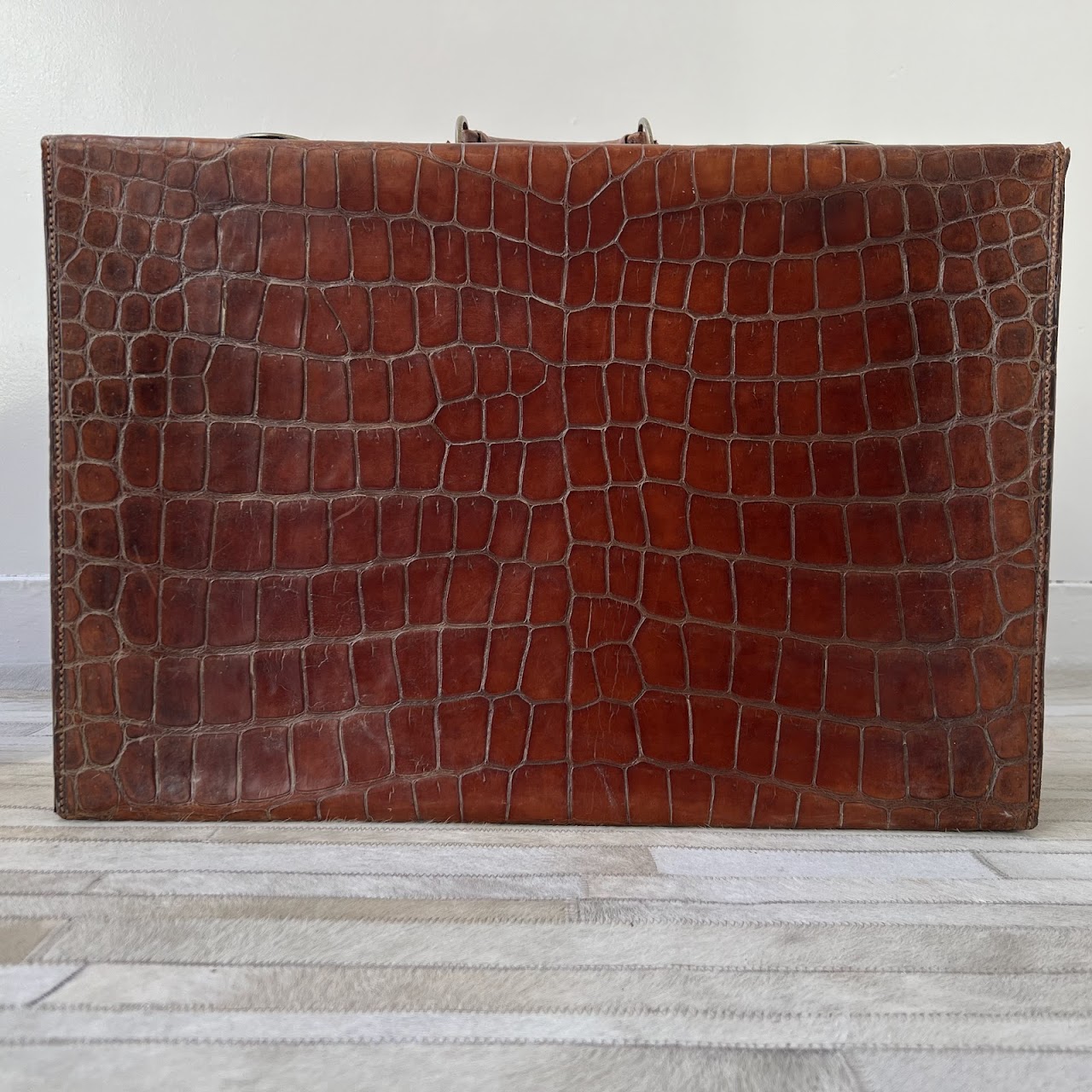 English Antique Crocodile Travel Case