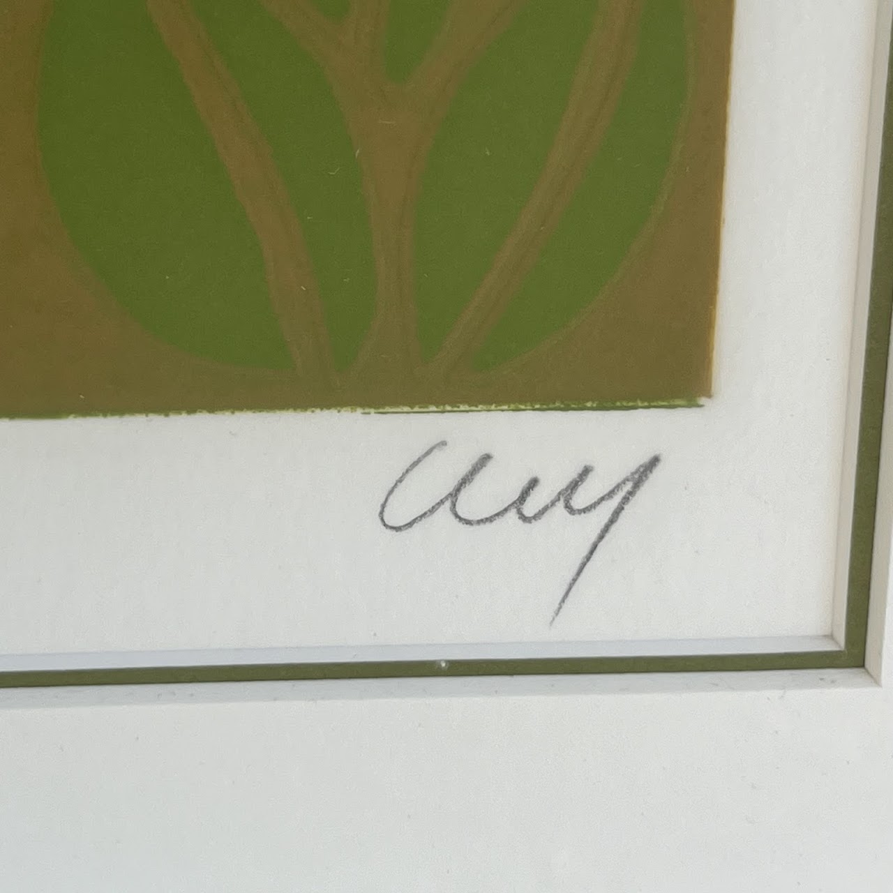 Cecy Davila 'Green Leaves' Signed Lithograph