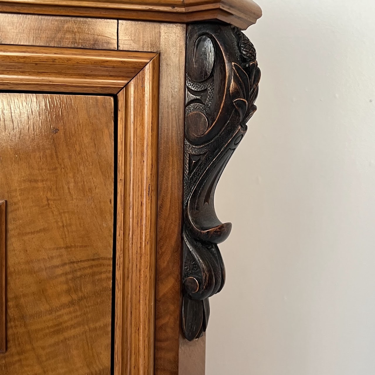 Swiss Antique Walnut and Burl Drop-Front Secretary Desk with Secret Compartments