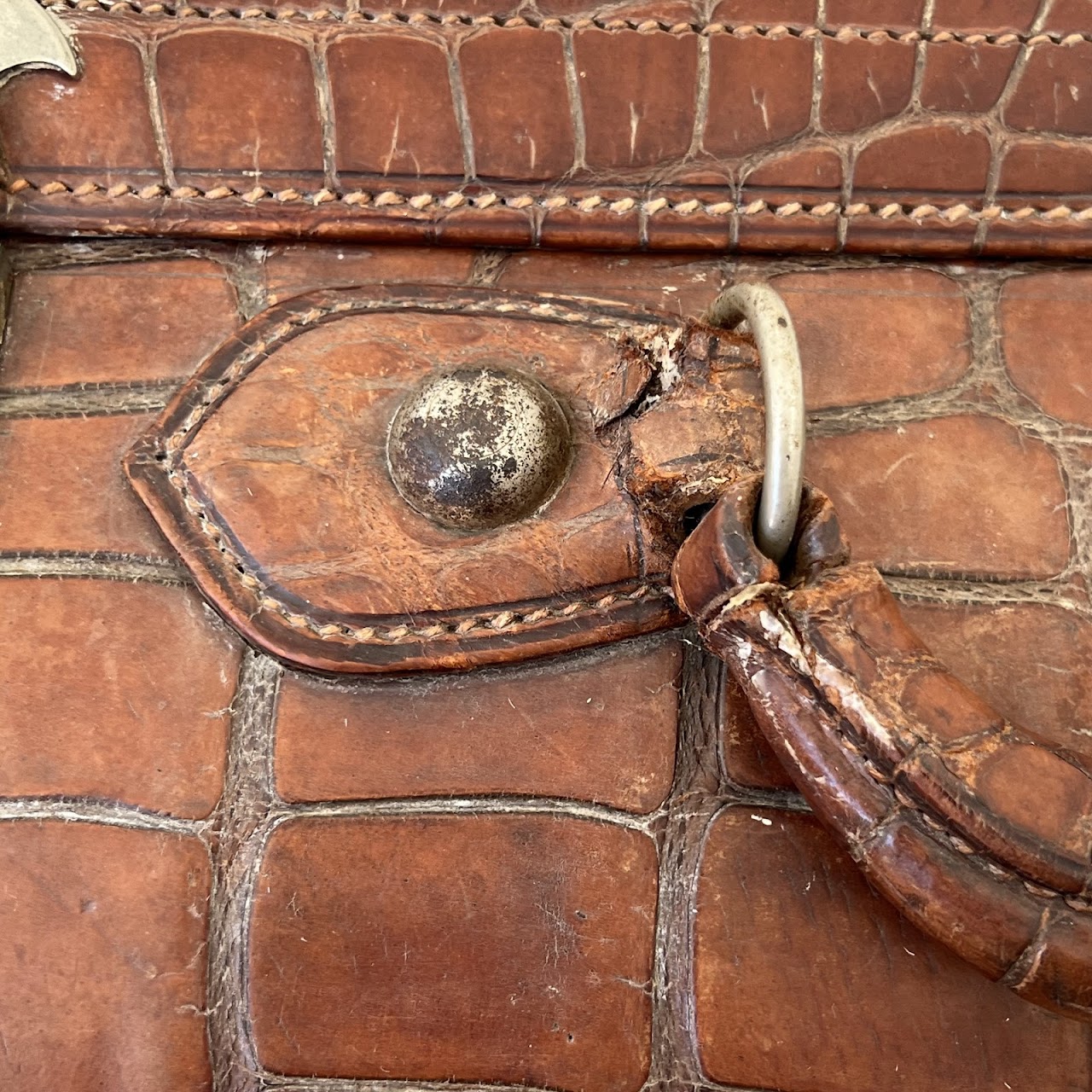 English Antique Crocodile Travel Case