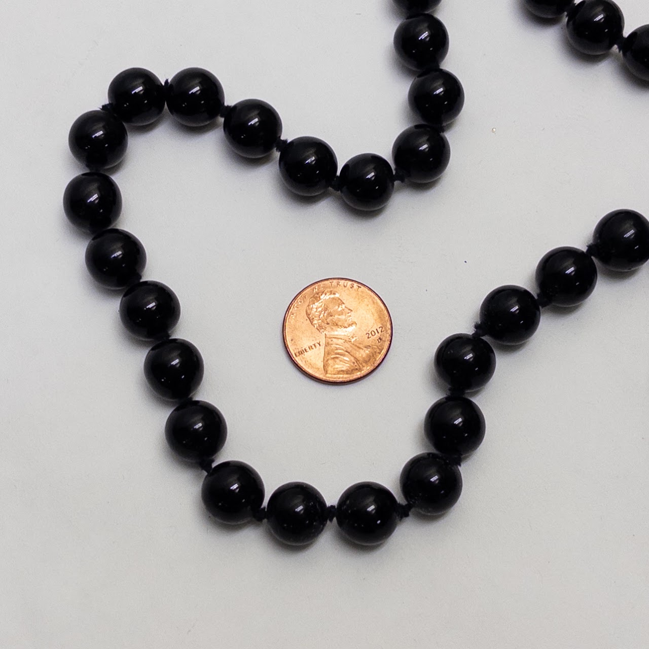 Onyx Bead and 14K Gold Necklace