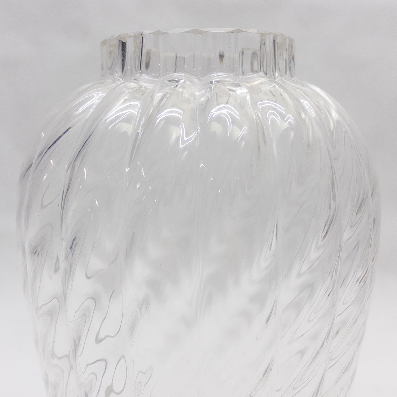 Tiffany & Co. Glass Optic Swirl Vase