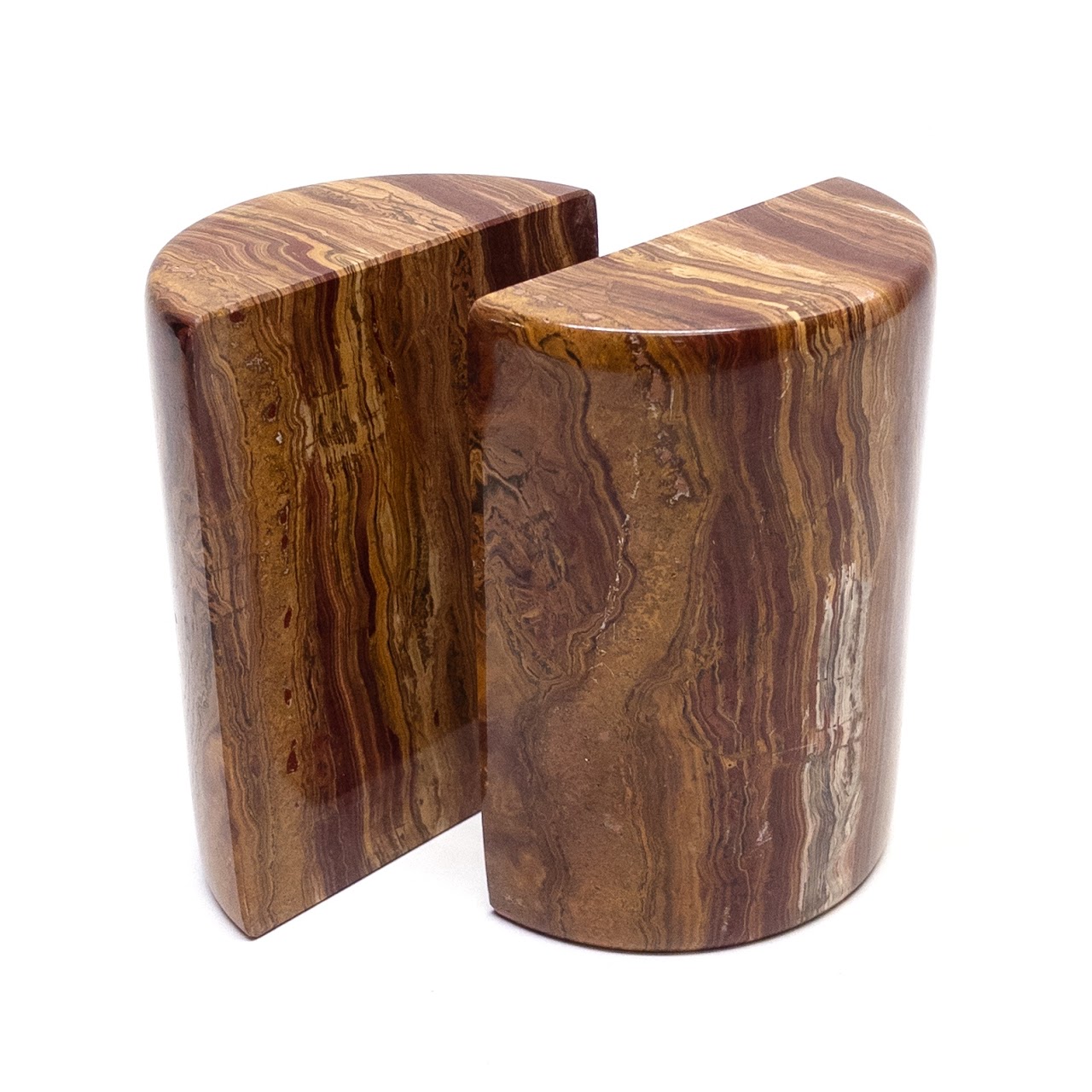 Multicolor Onyx Half Round Bookend Pair