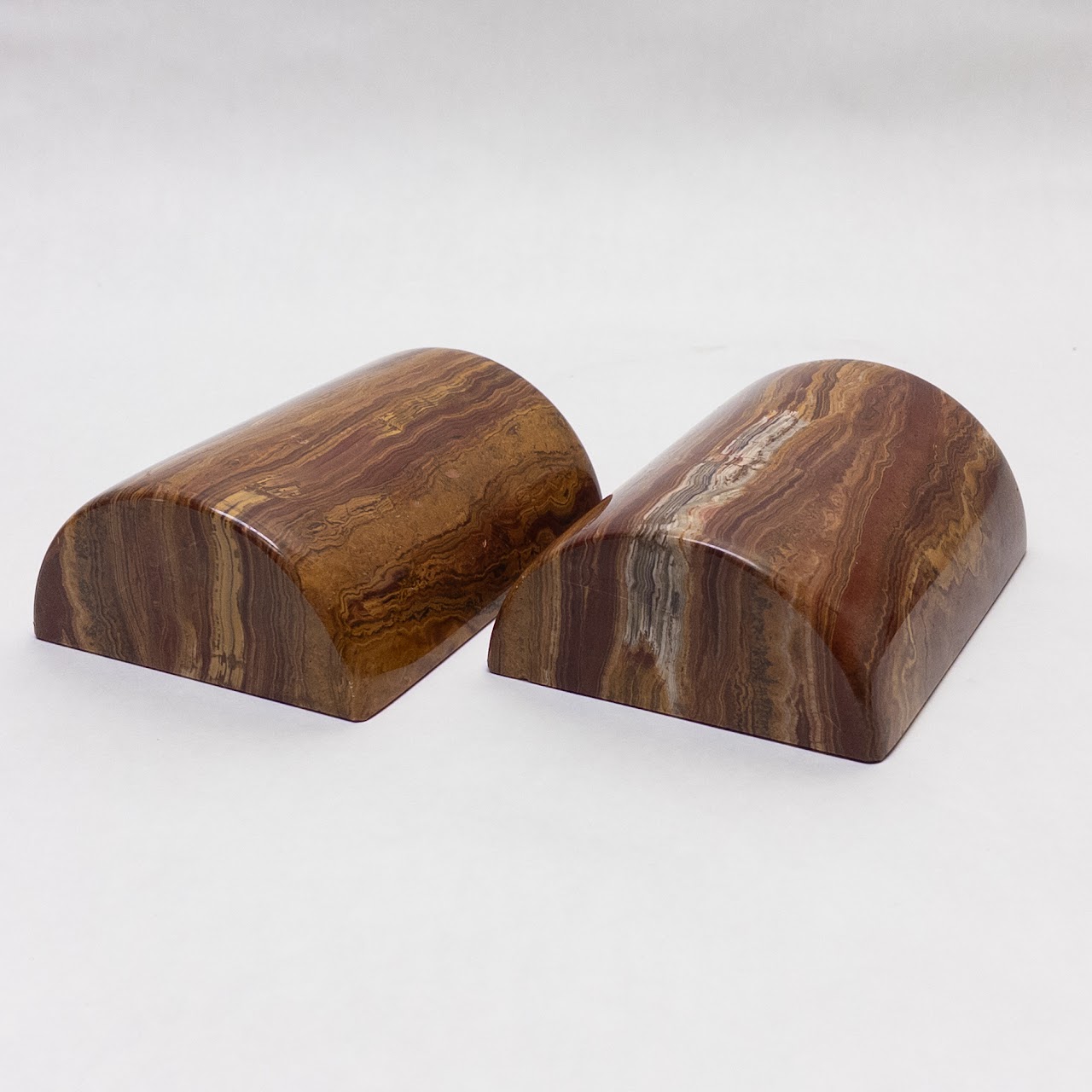 Multicolor Onyx Half Round Bookend Pair