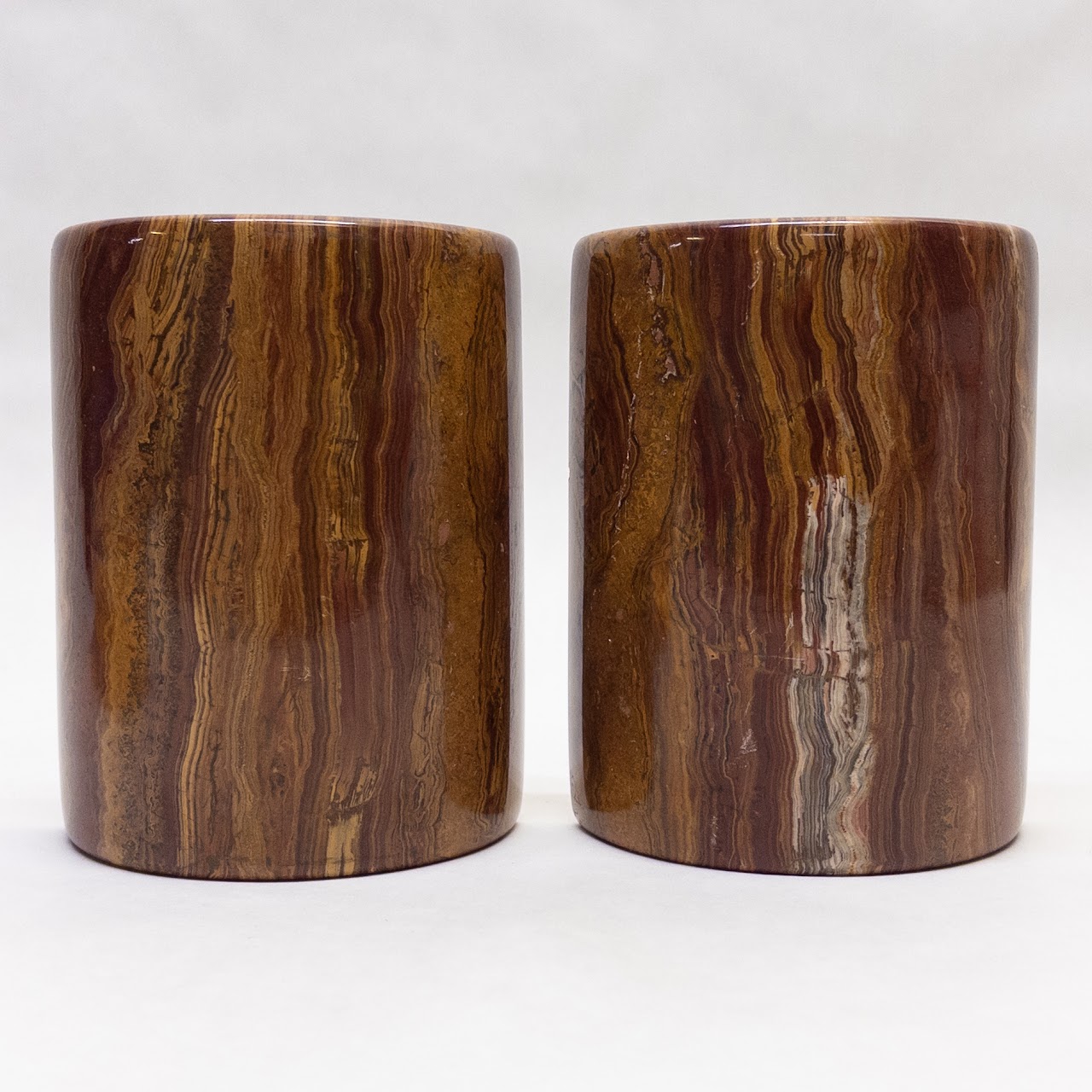 Multicolor Onyx Half Round Bookend Pair