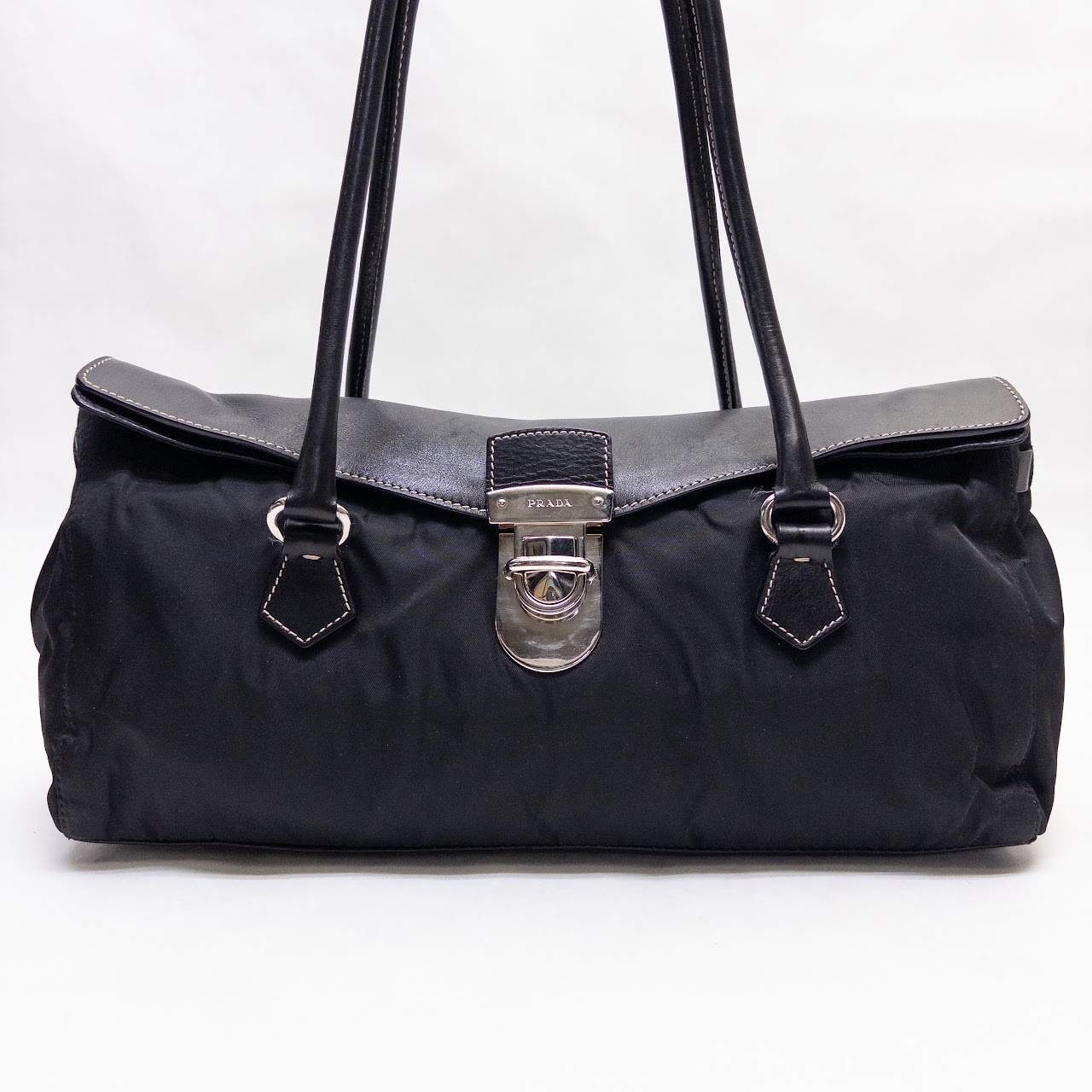 Prada Nylon & Leather Tessuto Shoulder Bag