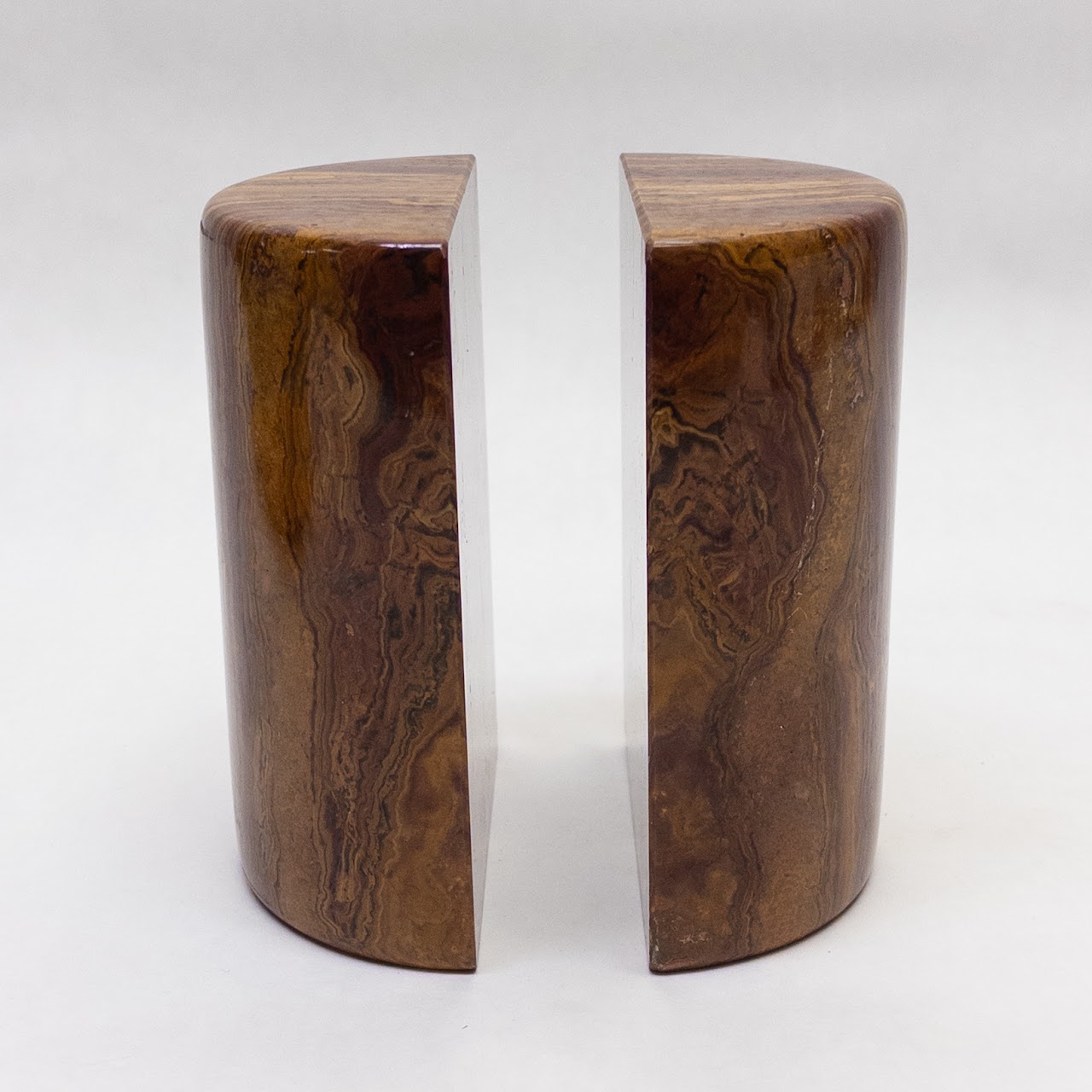 Multicolor Onyx Half Round Bookend Pair