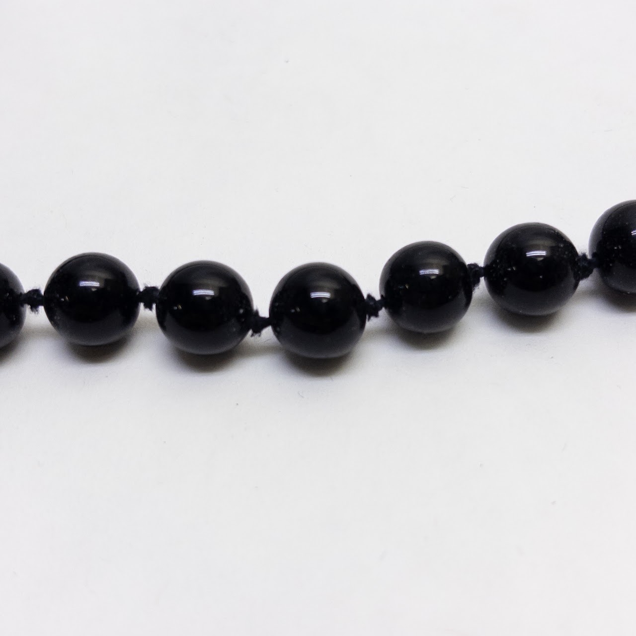 Onyx Bead and 14K Gold Necklace