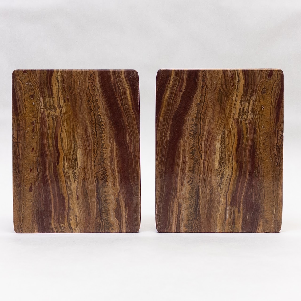 Multicolor Onyx Half Round Bookend Pair